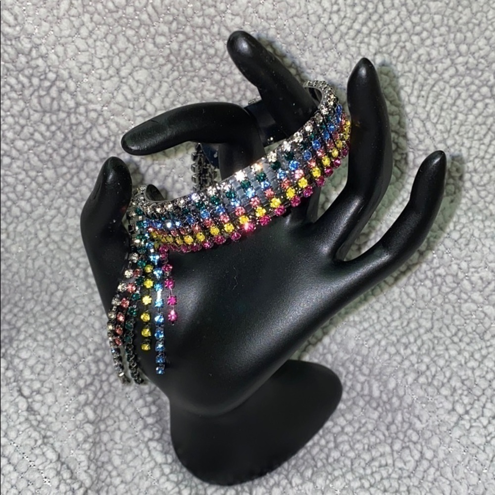 MULTICOLORED rhinestone cuff bracelet